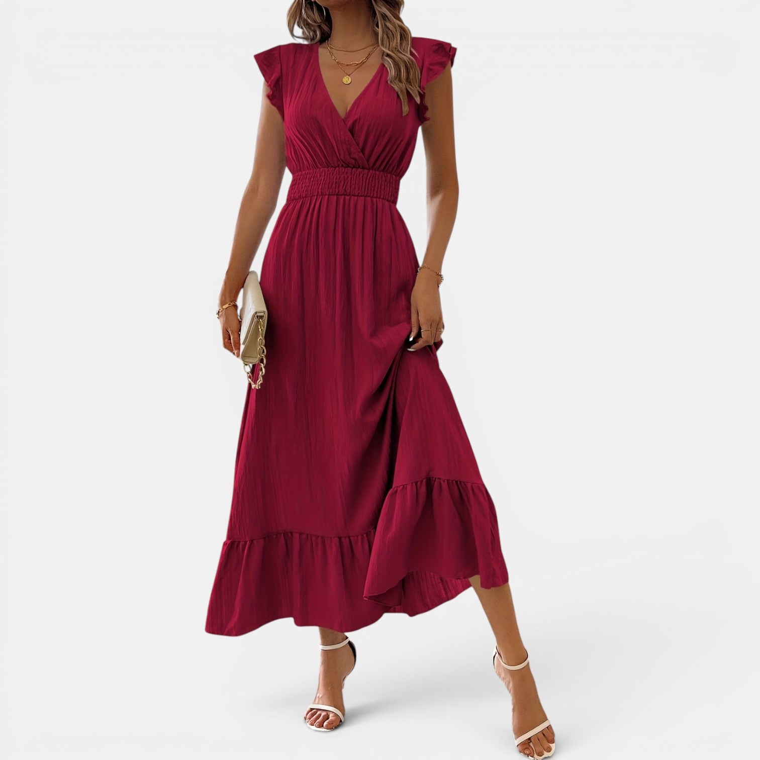 Monvaline | Women’s Midi Dress Breathable Comfort A-Line Summer Style