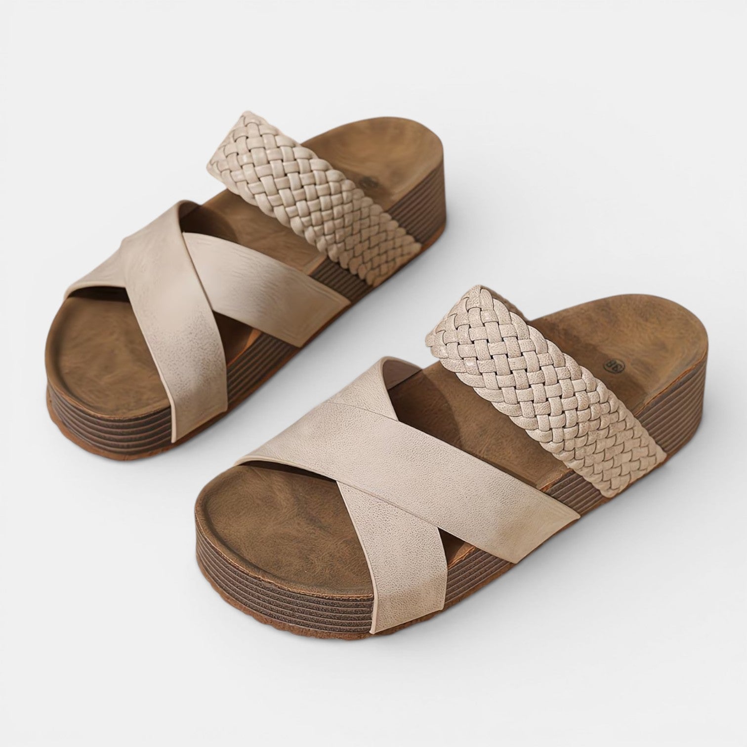 Monvaline | Women’s Platform Sandals Wood Sole Lightweight Comfort Fit