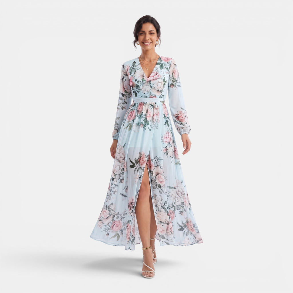 Monvaline | Women’s Slim Fit Chiffon Maxi Dress