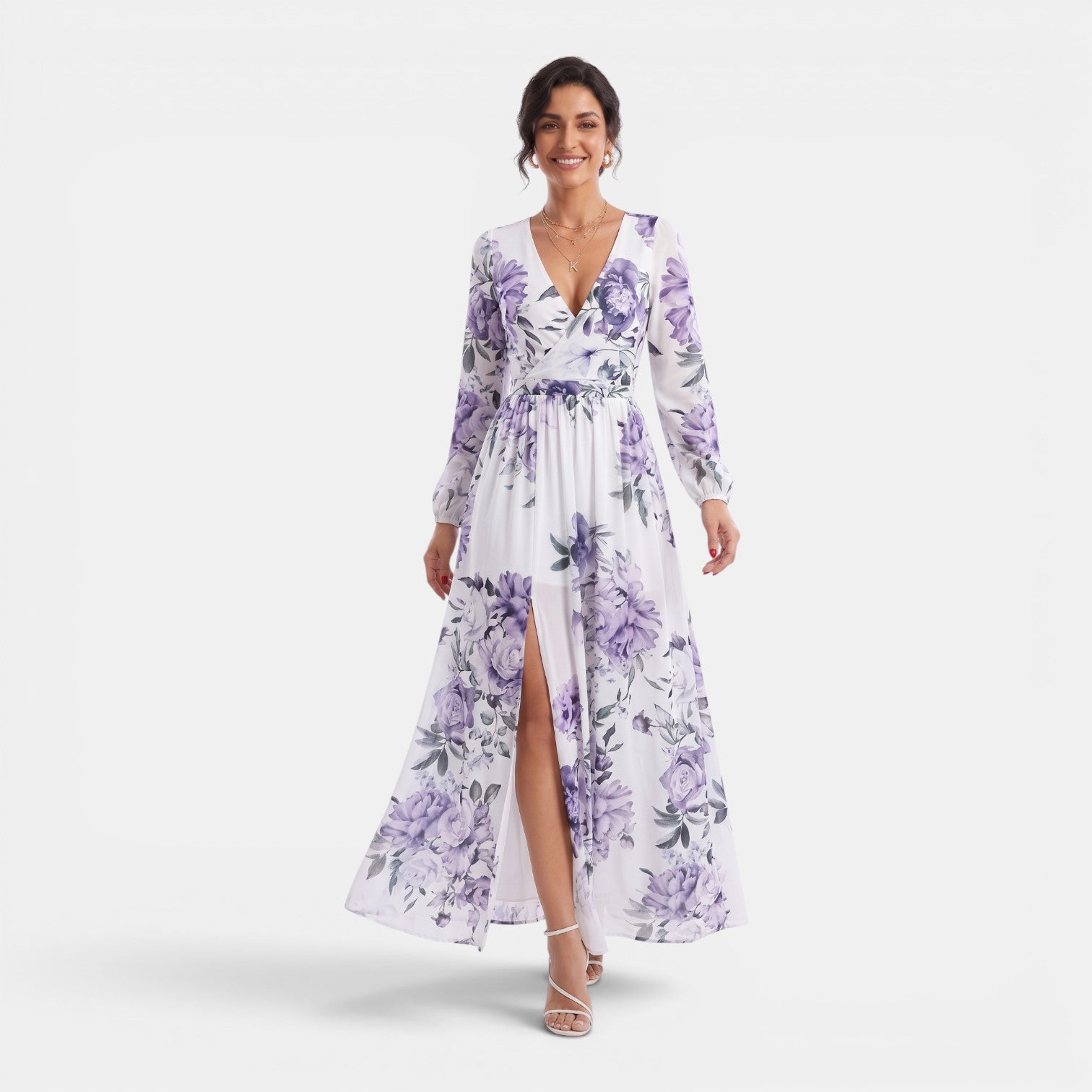 Monvaline | Women’s Slim Fit Chiffon Maxi Dress