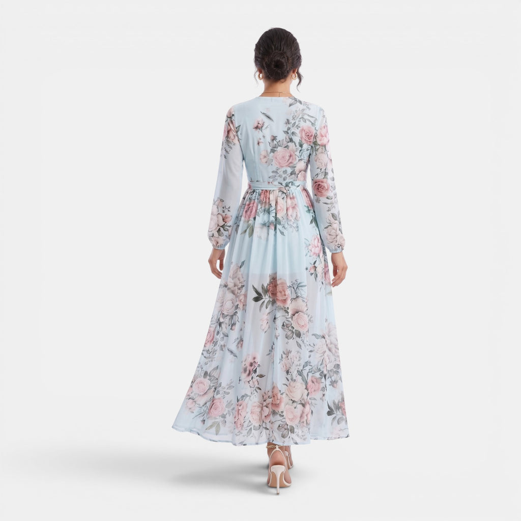 Monvaline | Women’s Slim Fit Chiffon Maxi Dress