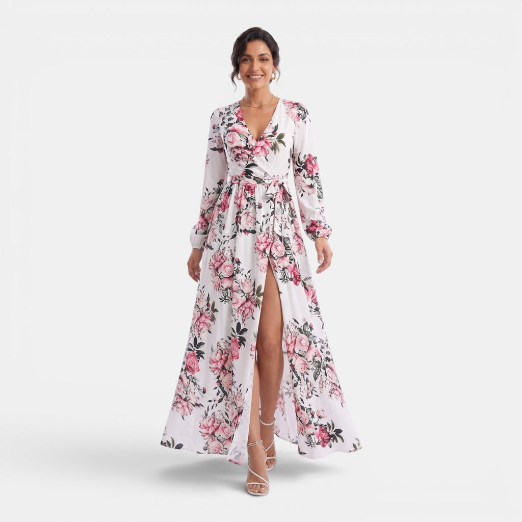 Monvaline | Women’s Slim Fit Chiffon Maxi Dress