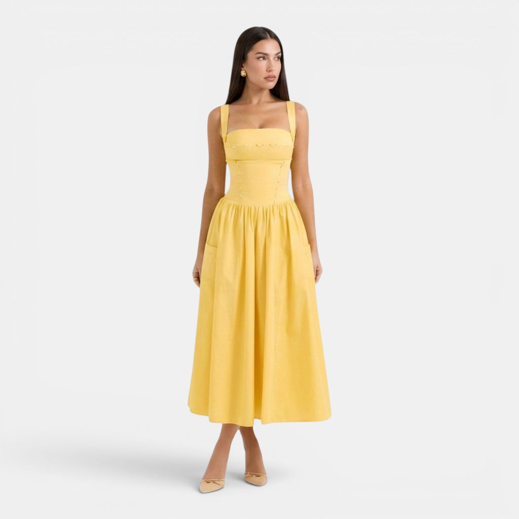 Monvaline | Women’s Strapless Midi Dress