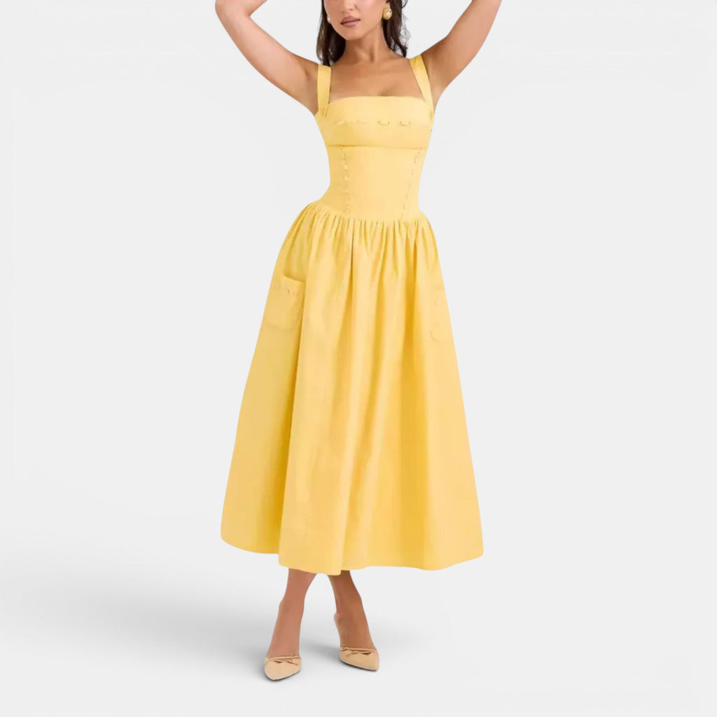 Monvaline | Women’s Strapless Midi Dress