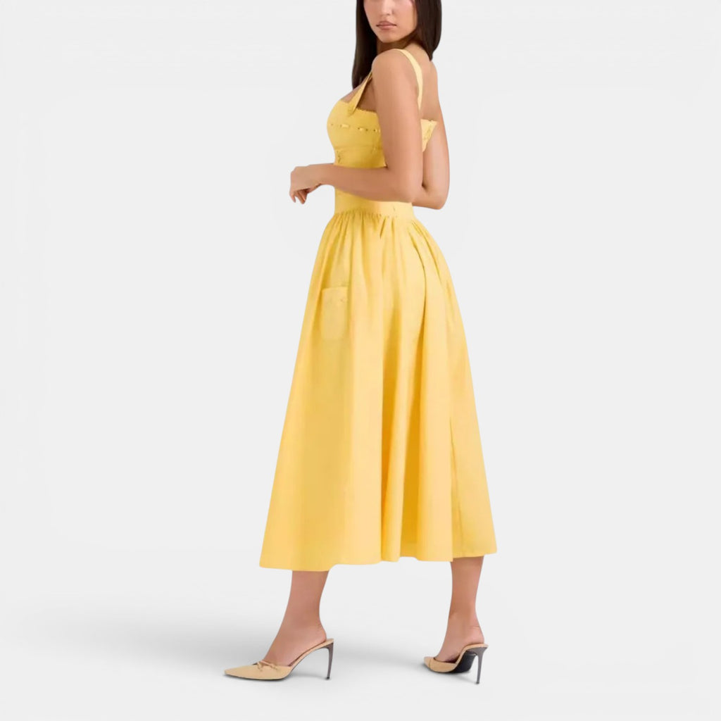 Monvaline | Women’s Strapless Midi Dress
