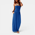Monvaline | Women’s Strapless Midi Dress with Pockets for Summer Events