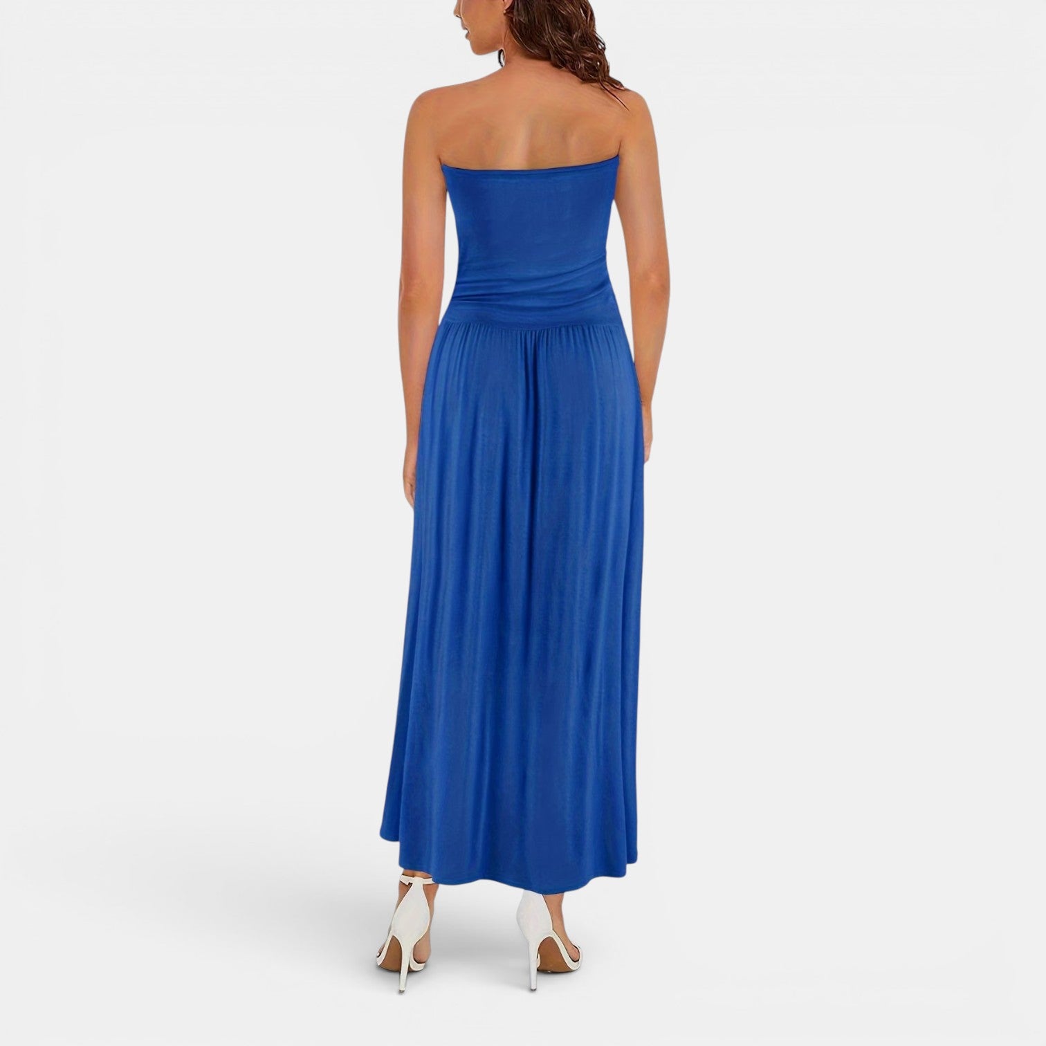 Monvaline | Women’s Strapless Midi Dress with Pockets for Summer Events