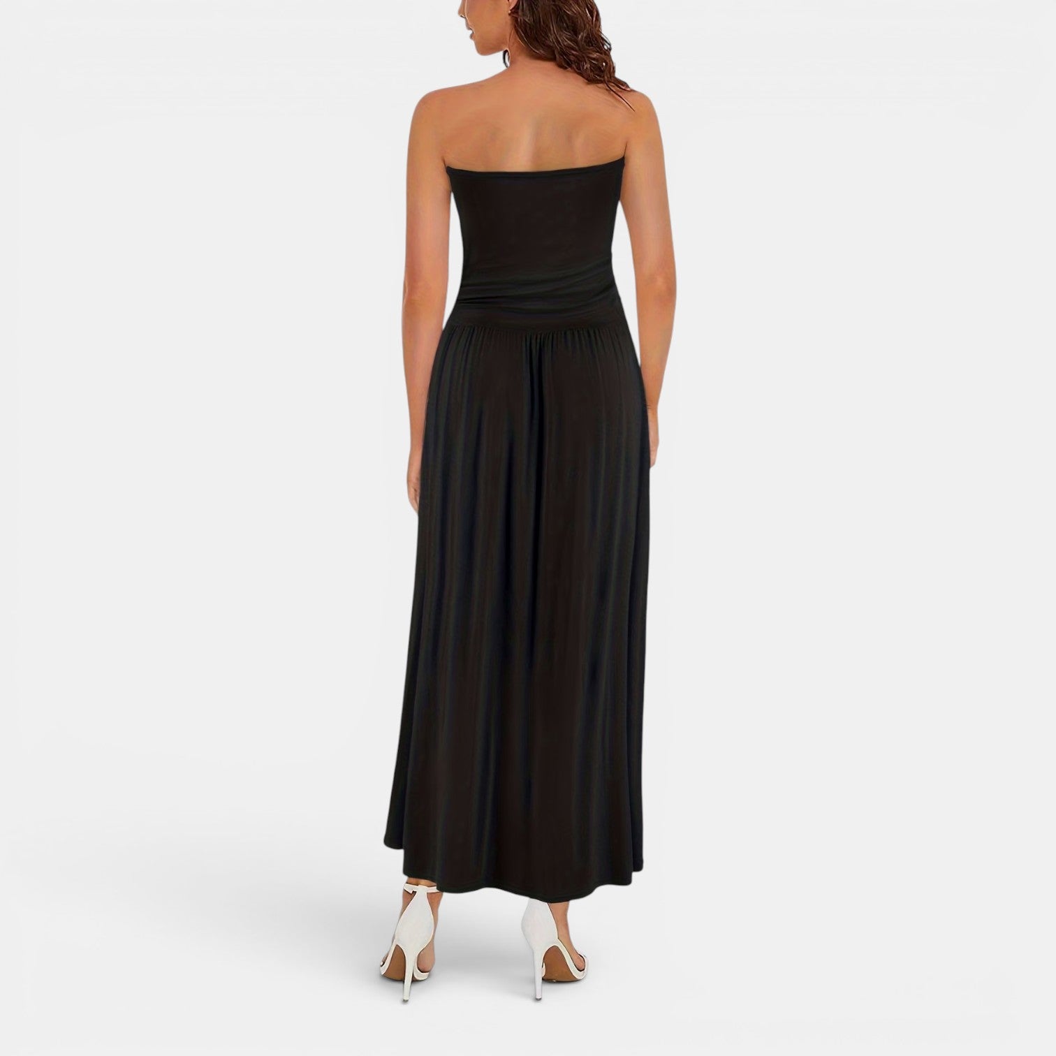 Monvaline | Women’s Strapless Midi Dress with Pockets for Summer Events