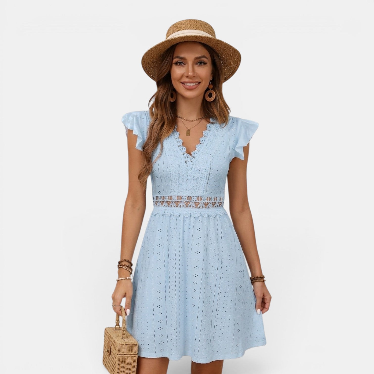 Monvaline | Women’s Stretch Knit Midi Dress – Comfortable Evening Wear