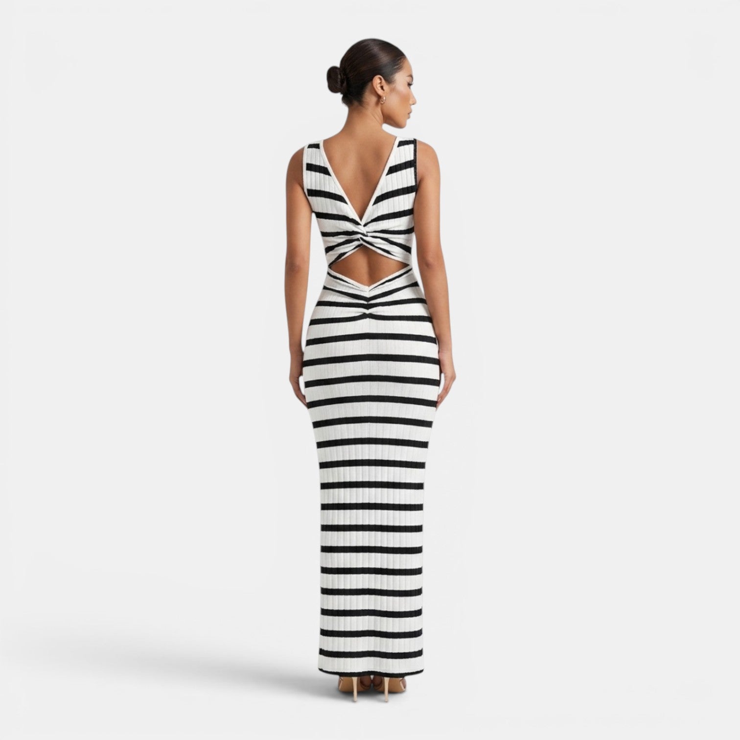 Monvaline | Women’s Striped Sleeveless Maxi Dress
