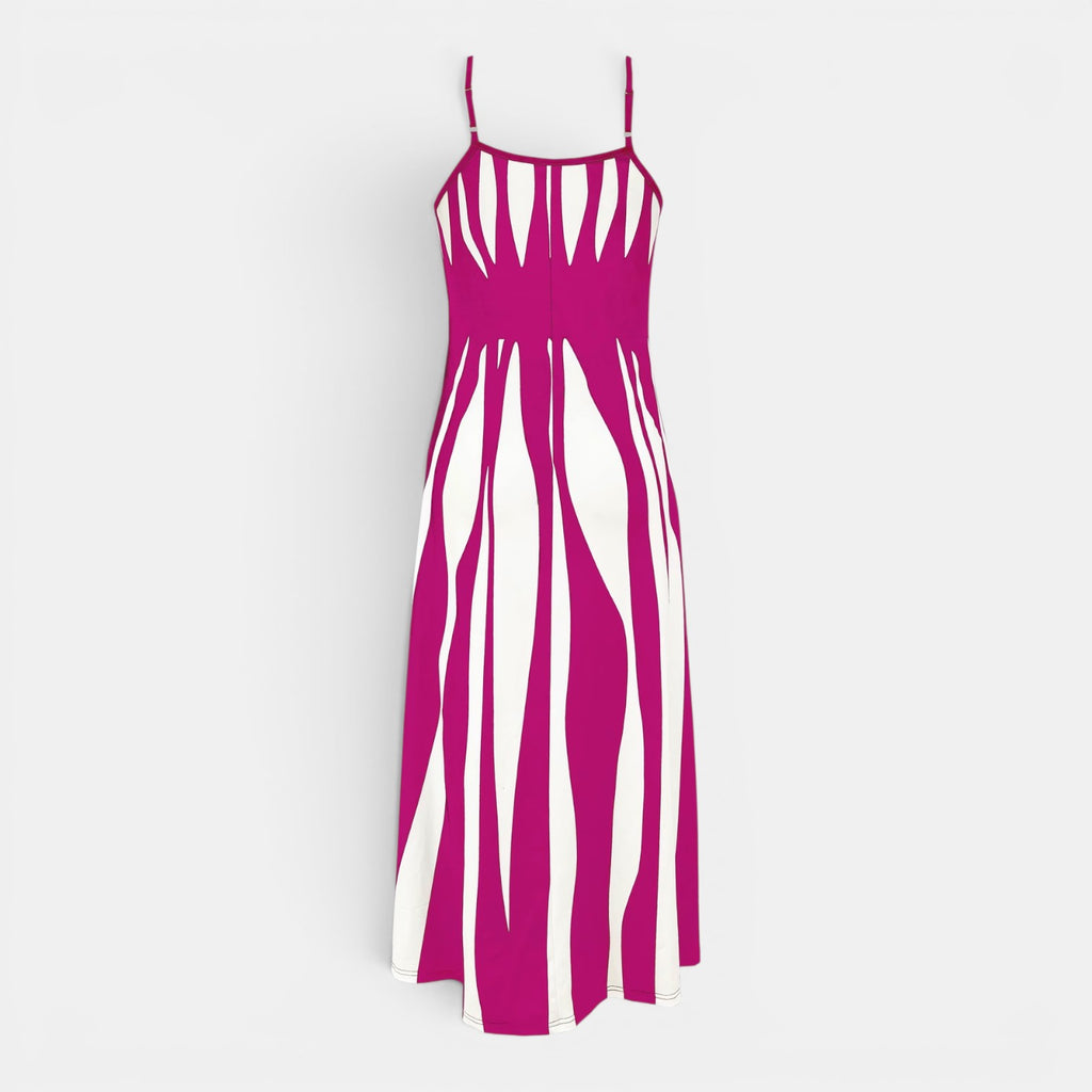 Monvaline | Women’s Summer Holiday Dress – Lightweight V-Neck Midi Style