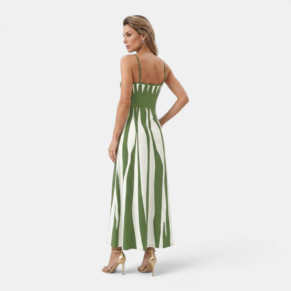 Monvaline | Women’s Summer Holiday Dress – Lightweight V-Neck Midi Style
