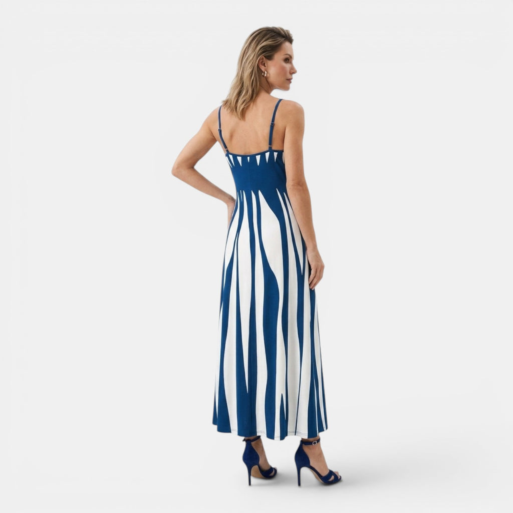 Monvaline | Women’s Summer Holiday Dress – Lightweight V-Neck Midi Style