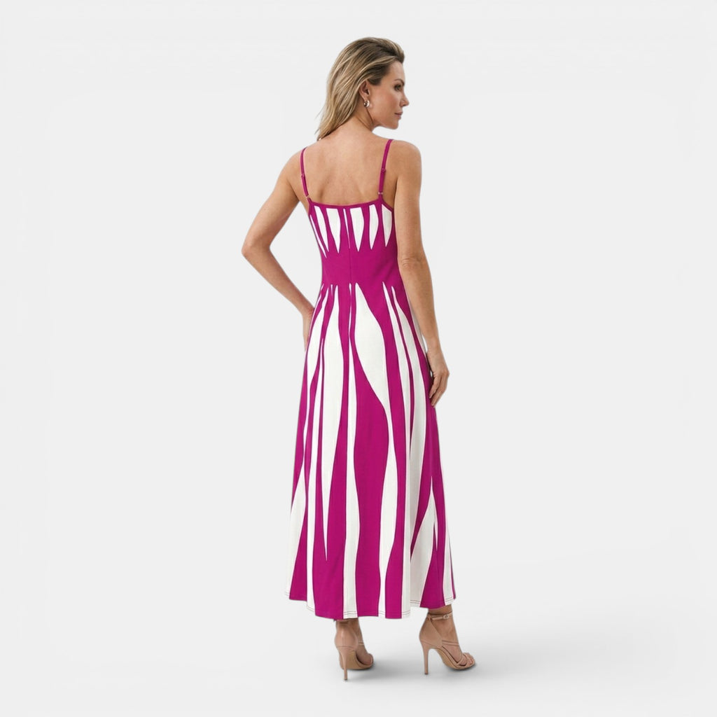 Monvaline | Women’s Summer Holiday Dress – Lightweight V-Neck Midi Style