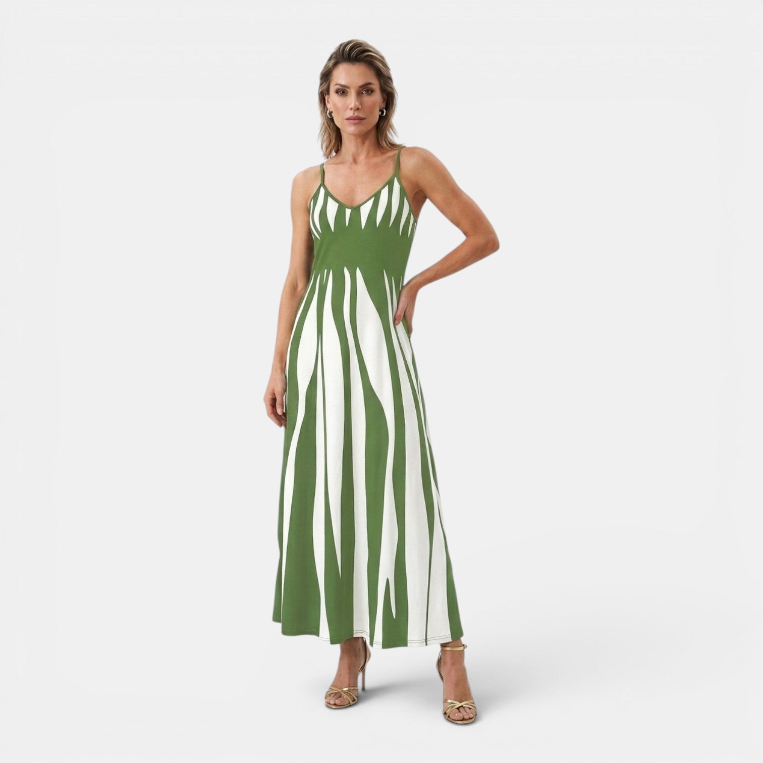 Monvaline | Women’s Summer Holiday Dress – Lightweight V-Neck Midi Style