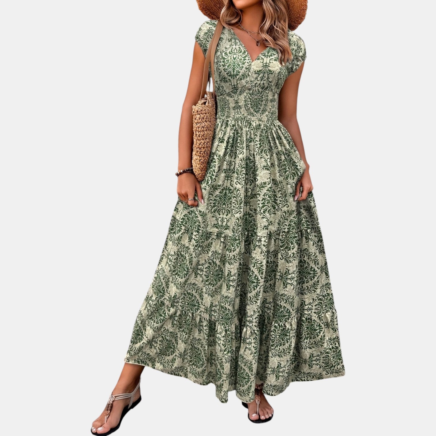 Monvaline | Women’s Summer Holiday Maxi Dress – Lightweight V-Neck Style