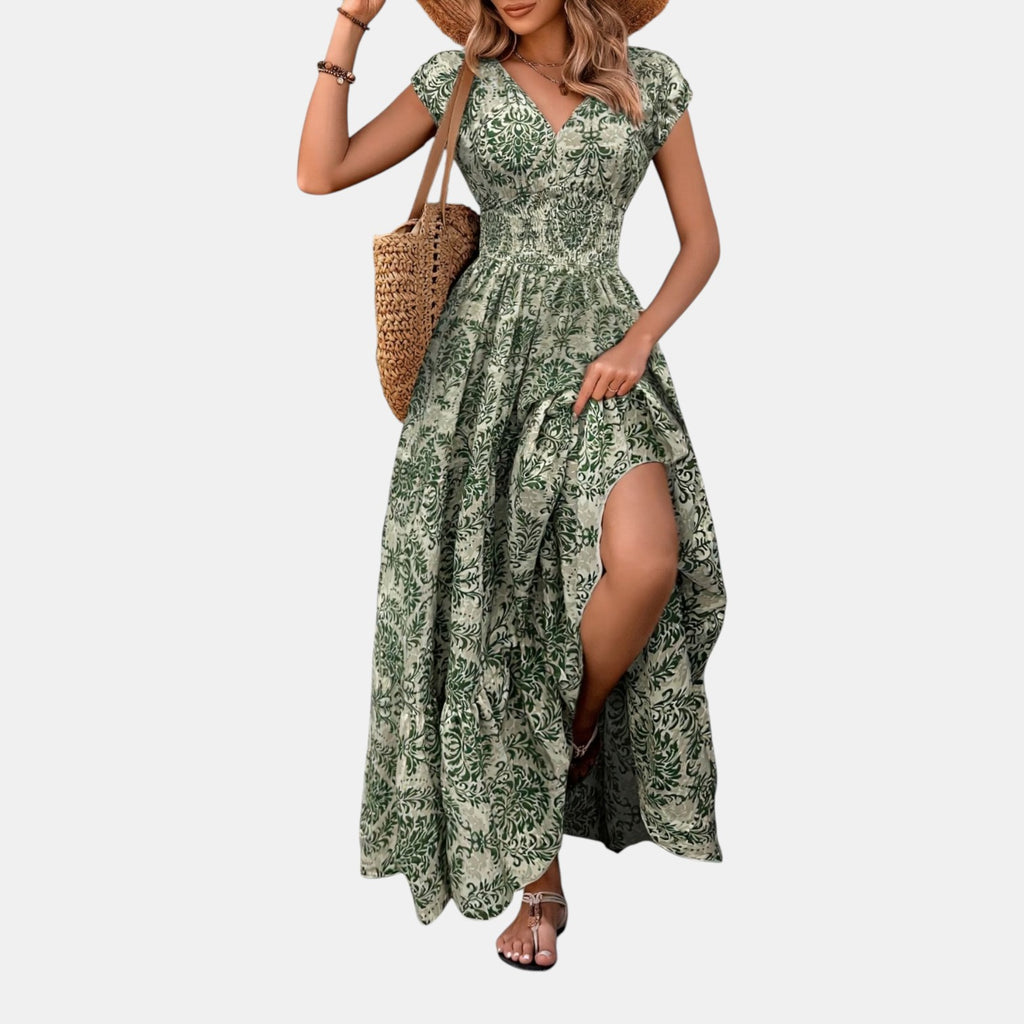 Monvaline | Women’s Summer Holiday Maxi Dress – Lightweight V-Neck Style