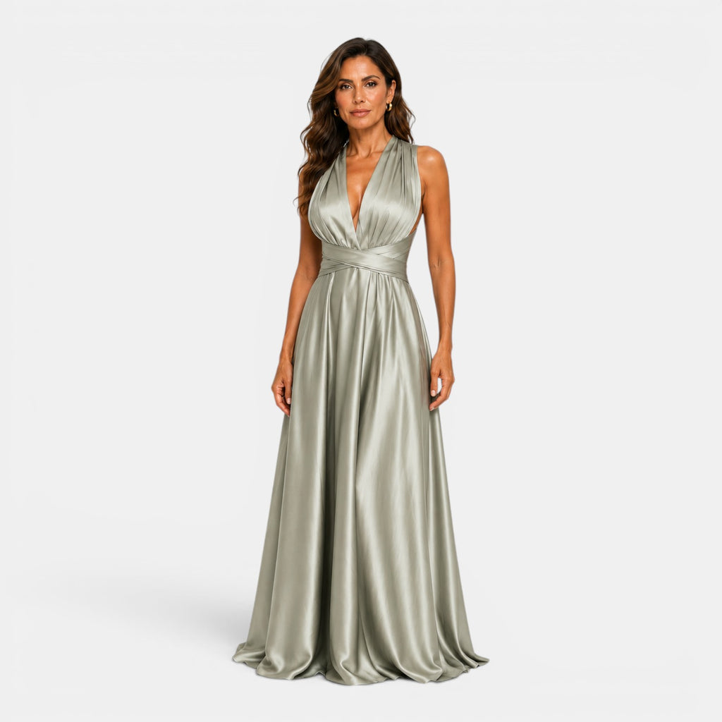 Monvaline | Women’s Summer Maxi Dress Elegant Cross Front Sleeveless