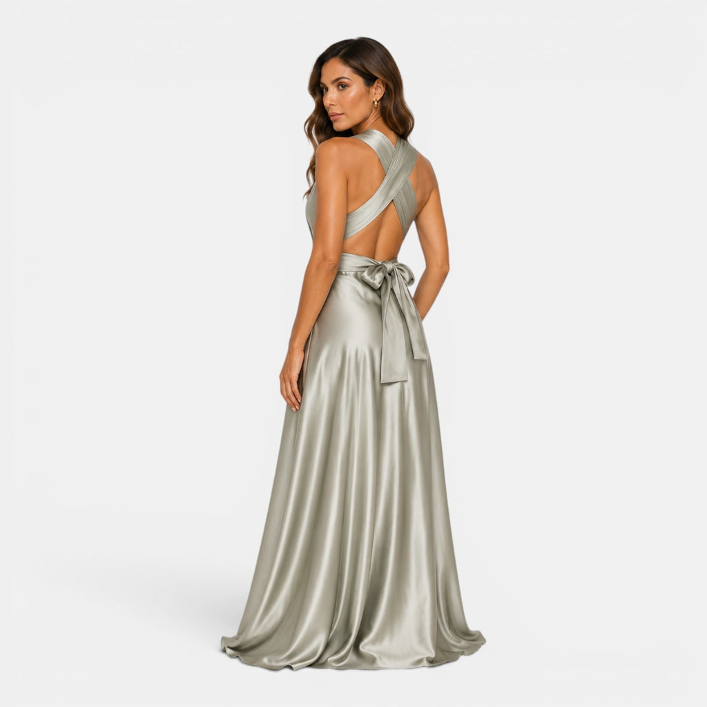 Monvaline | Women’s Summer Maxi Dress Elegant Cross Front Sleeveless
