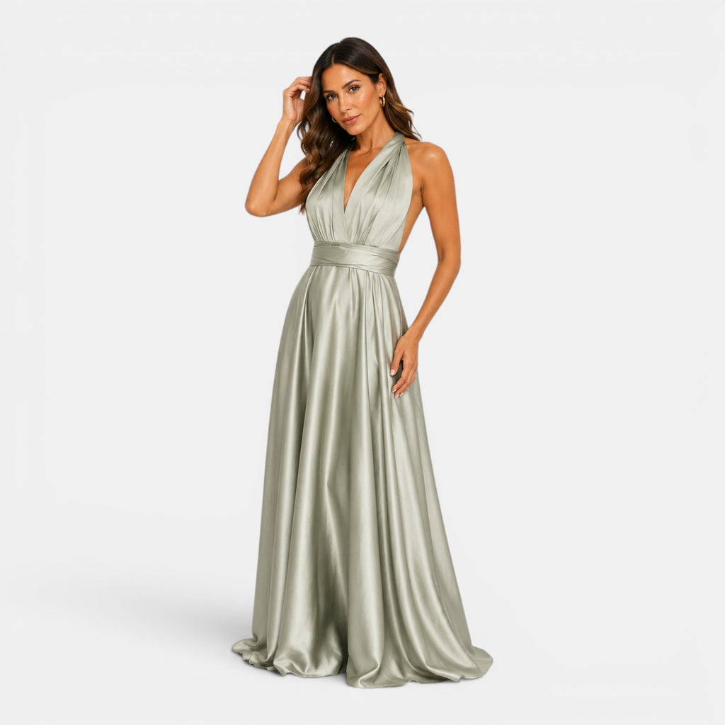 Monvaline | Women’s Summer Maxi Dress Elegant Cross Front Sleeveless