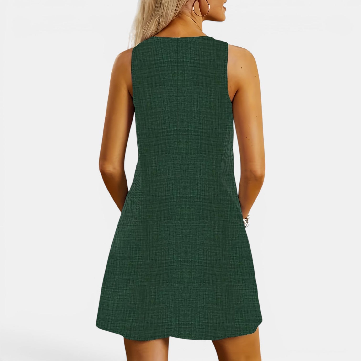 Monvaline | Women’s Summer Stripe Dress with Pockets – Knee-Length Fit