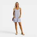 Monvaline | Women’s Summer Stripe Dress with Pockets – Knee-Length Fit