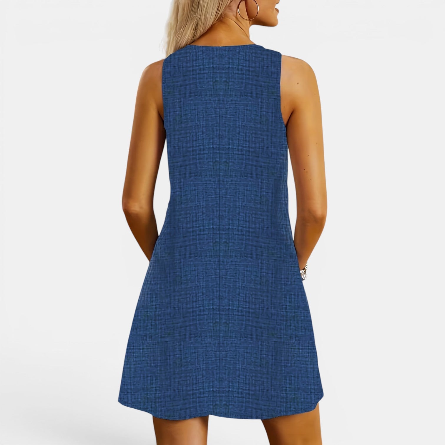 Monvaline | Women’s Summer Stripe Dress with Pockets – Knee-Length Fit