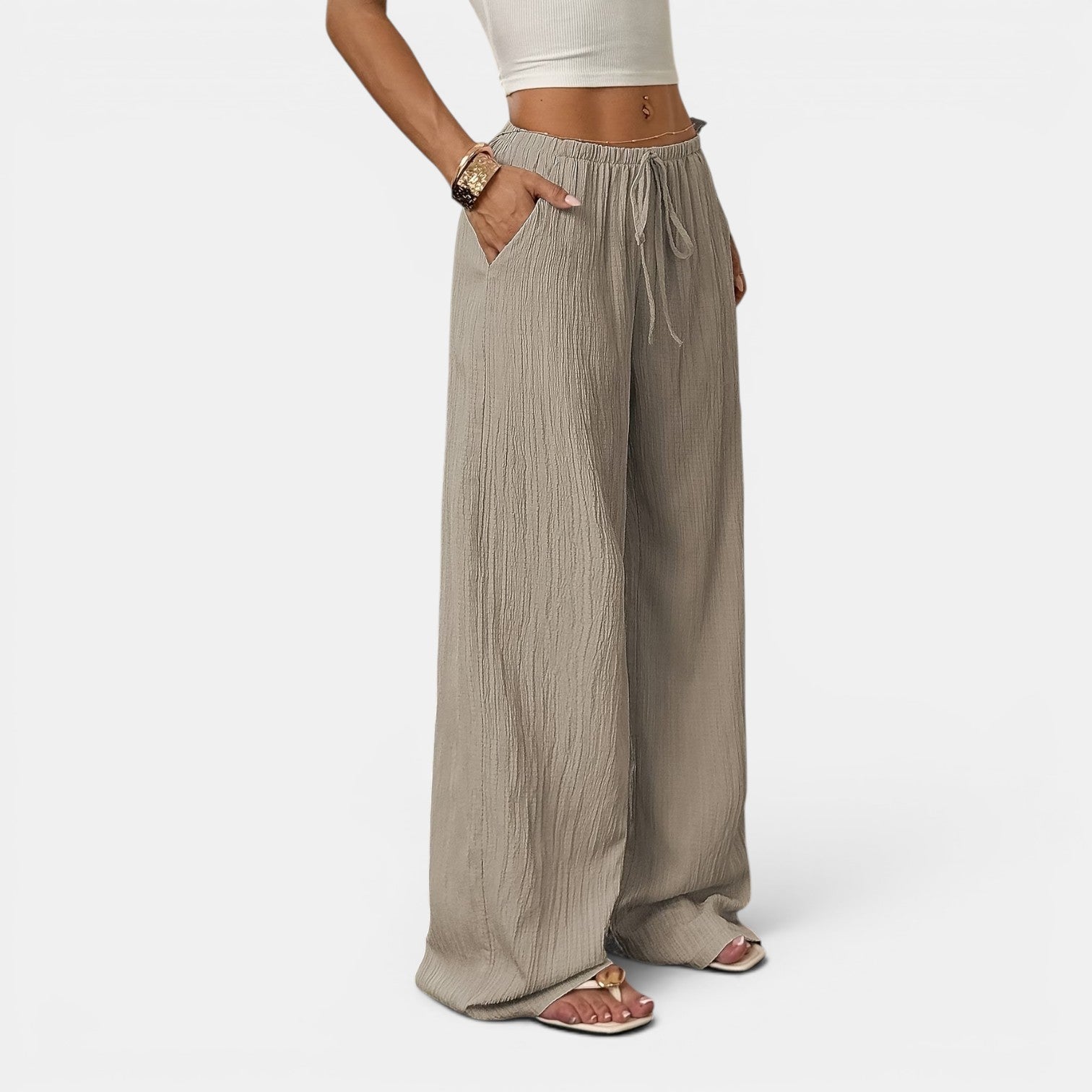 Monvaline | Women’s Summer Wide-Leg Trousers – Comfortable Holiday Pants