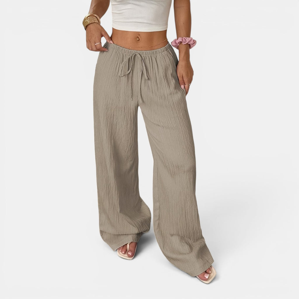 Monvaline | Women’s Summer Wide-Leg Trousers – Comfortable Holiday Pants
