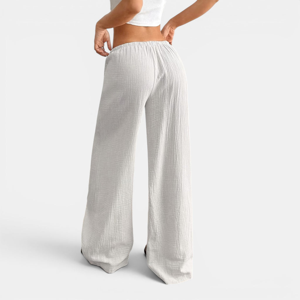 Monvaline | Women’s Summer Wide-Leg Trousers – Comfortable Holiday Pants
