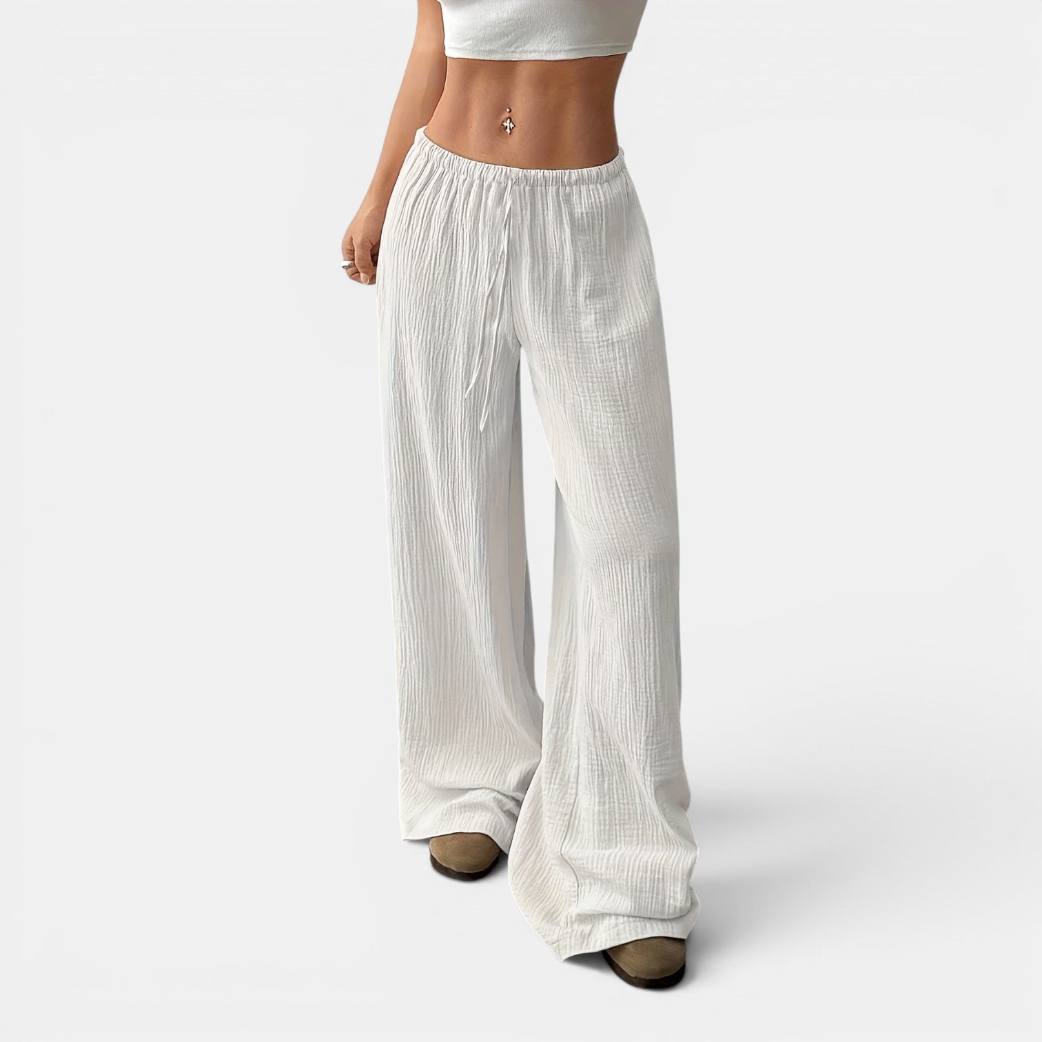 Monvaline | Women’s Summer Wide-Leg Trousers – Comfortable Holiday Pants