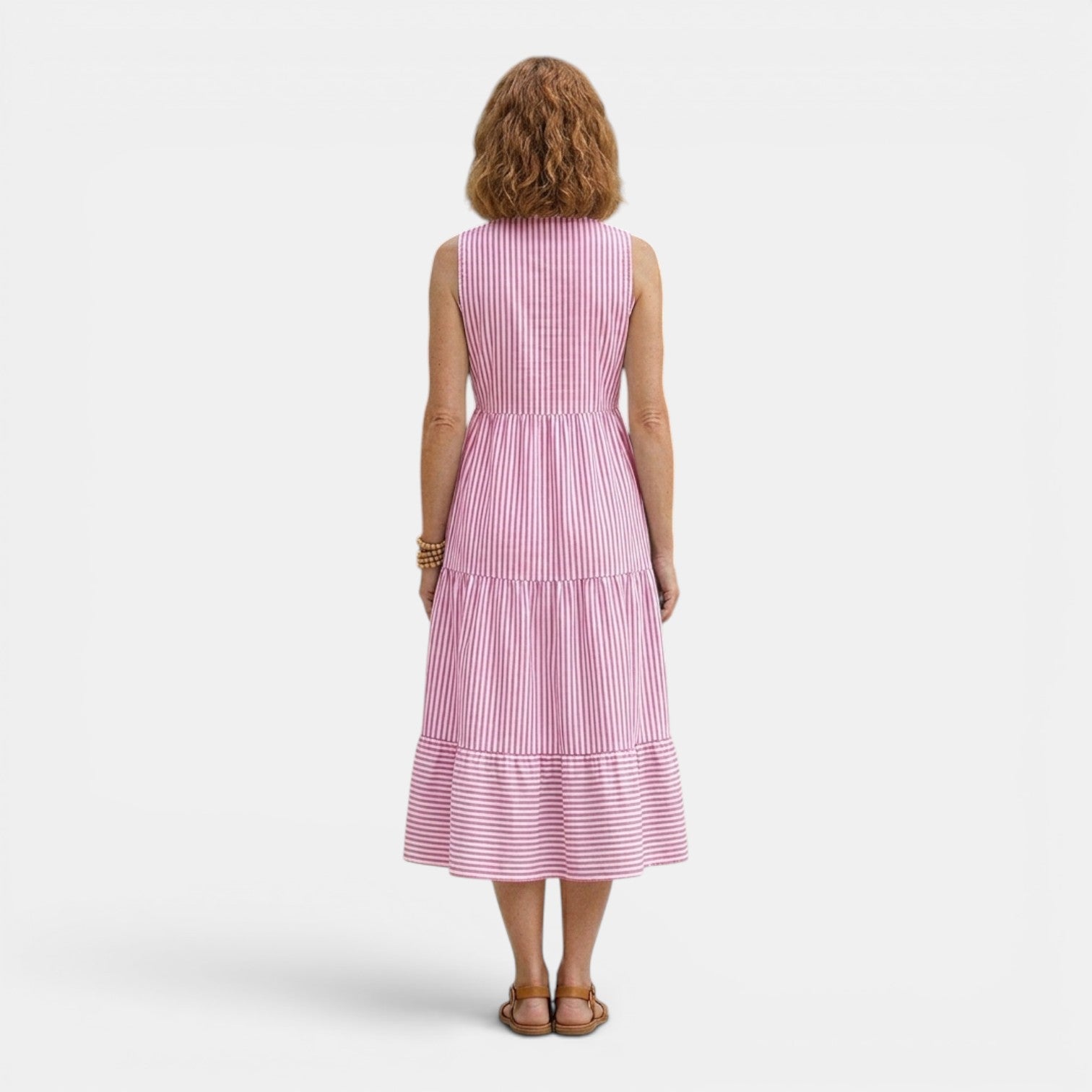 Monvaline | Women’s Tailored Shirt-Collar Midi Dress
