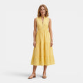 Monvaline | Women’s Tailored Shirt-Collar Midi Dress