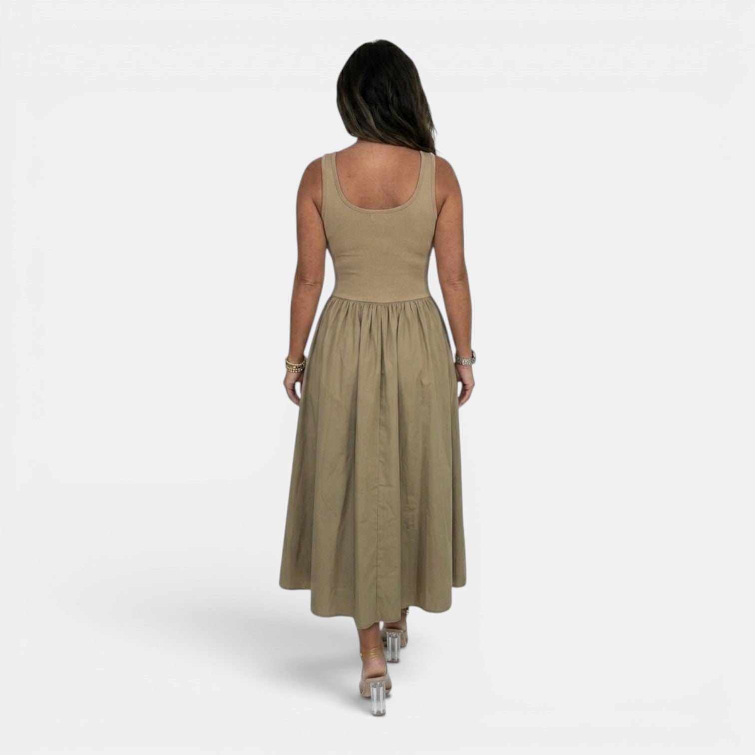 Monvaline | Women’s Waist-Defined Midi Dress