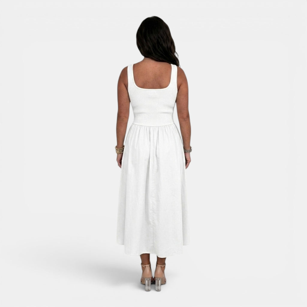 Monvaline | Women’s Waist-Defined Midi Dress