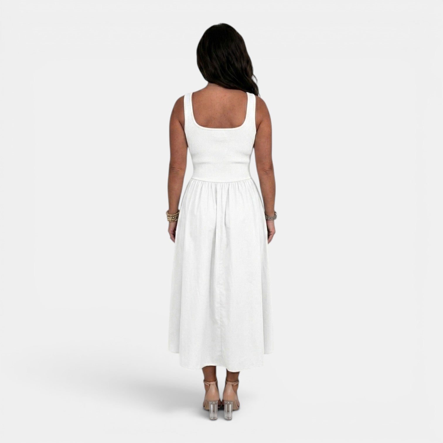 Monvaline | Women’s Waist-Defined Midi Dress