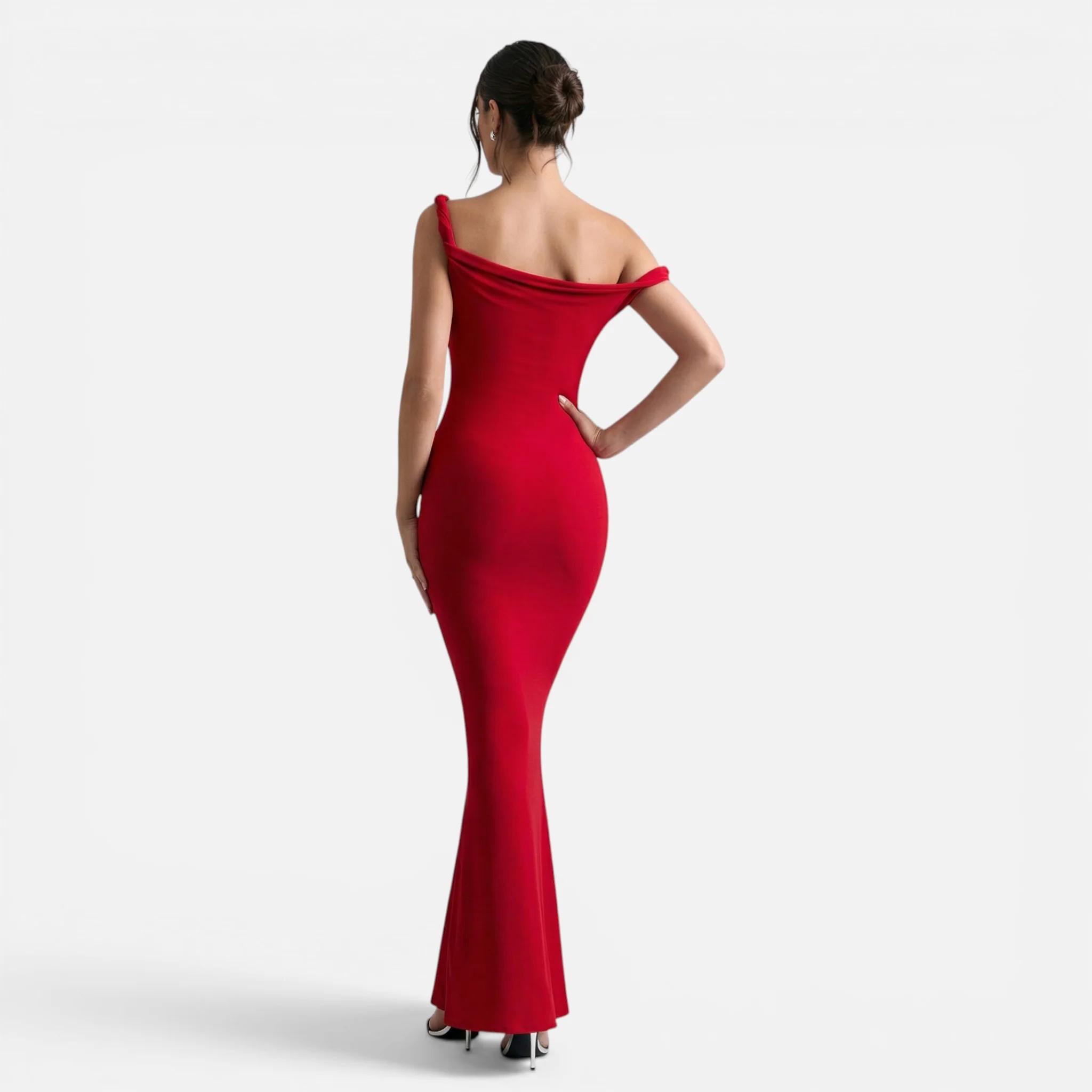Monvaline | Women’s Asymmetric Maxi Dress Slim Fit Evening Gown