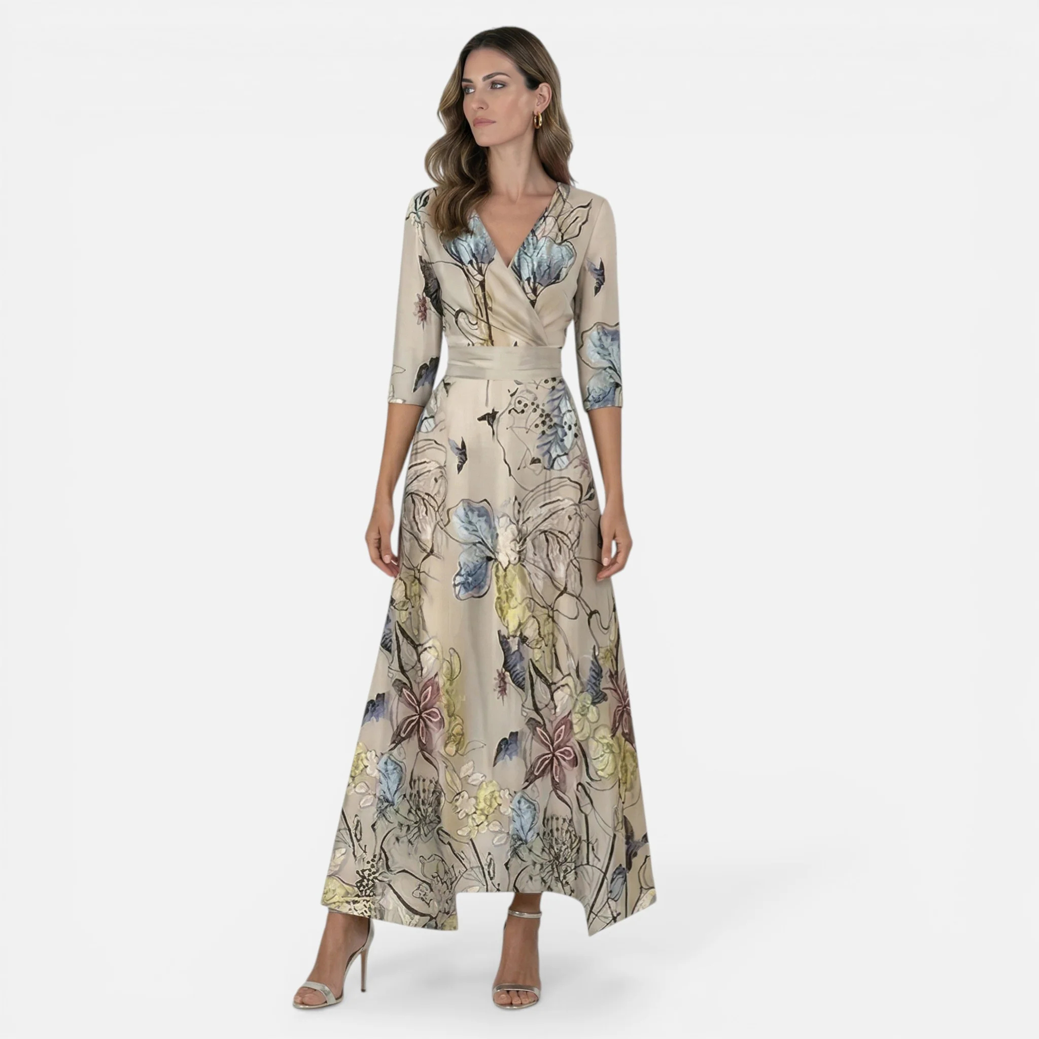Monvaline | Women’s Floral Midi Dress Comfortable Lightweight Summer Wear