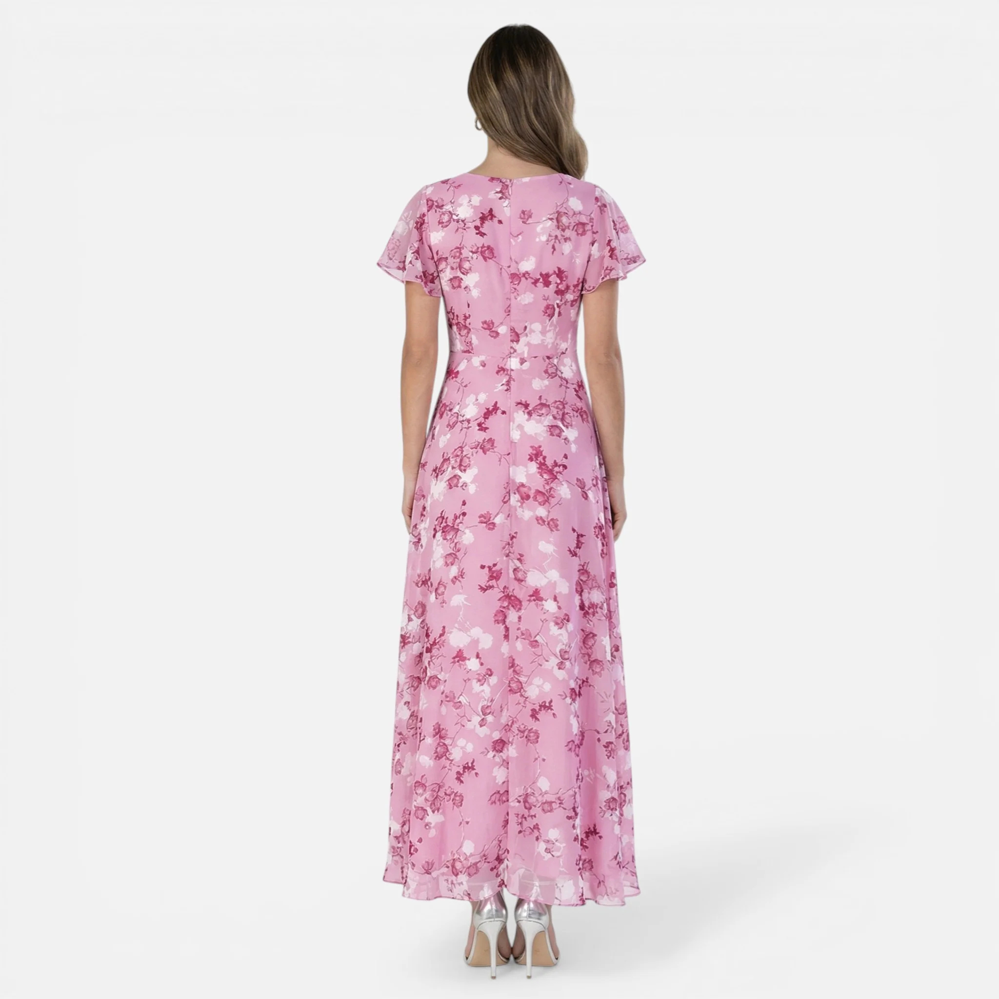 Monvaline | Women’s Floral Midi Dress Lightweight Breathable Slim Fit Elegant