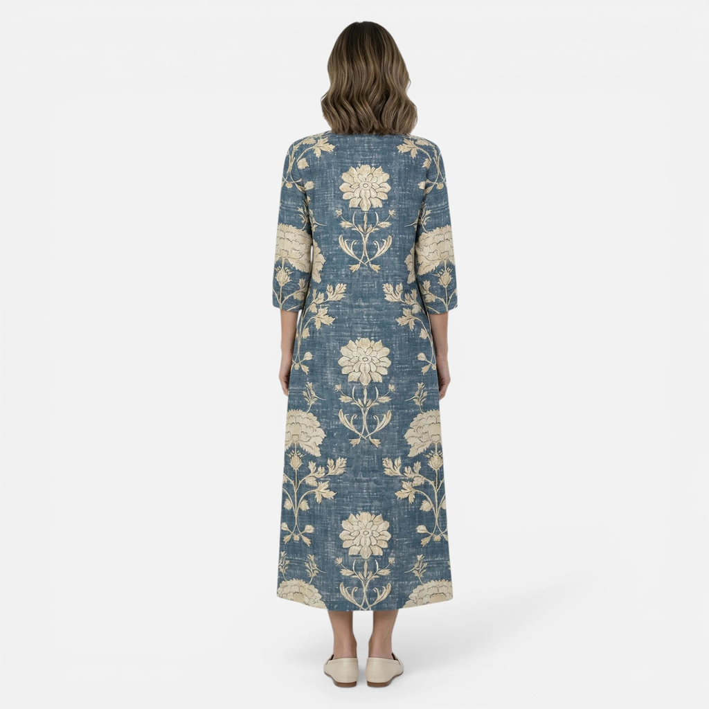 Monvaline | Women’s Linen Blend Dress Breathable Comfort Relaxed Fit Summer