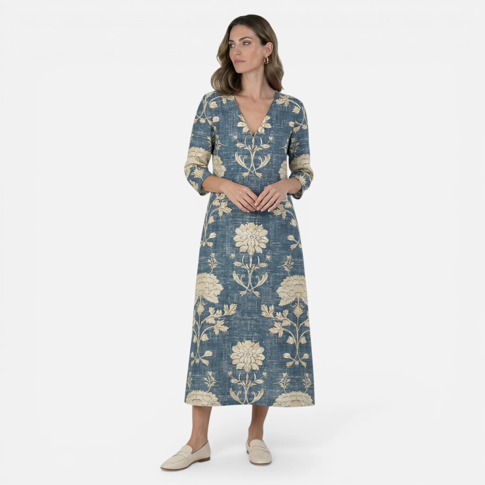 Monvaline | Women’s Linen Blend Dress Breathable Comfort Relaxed Fit Summer