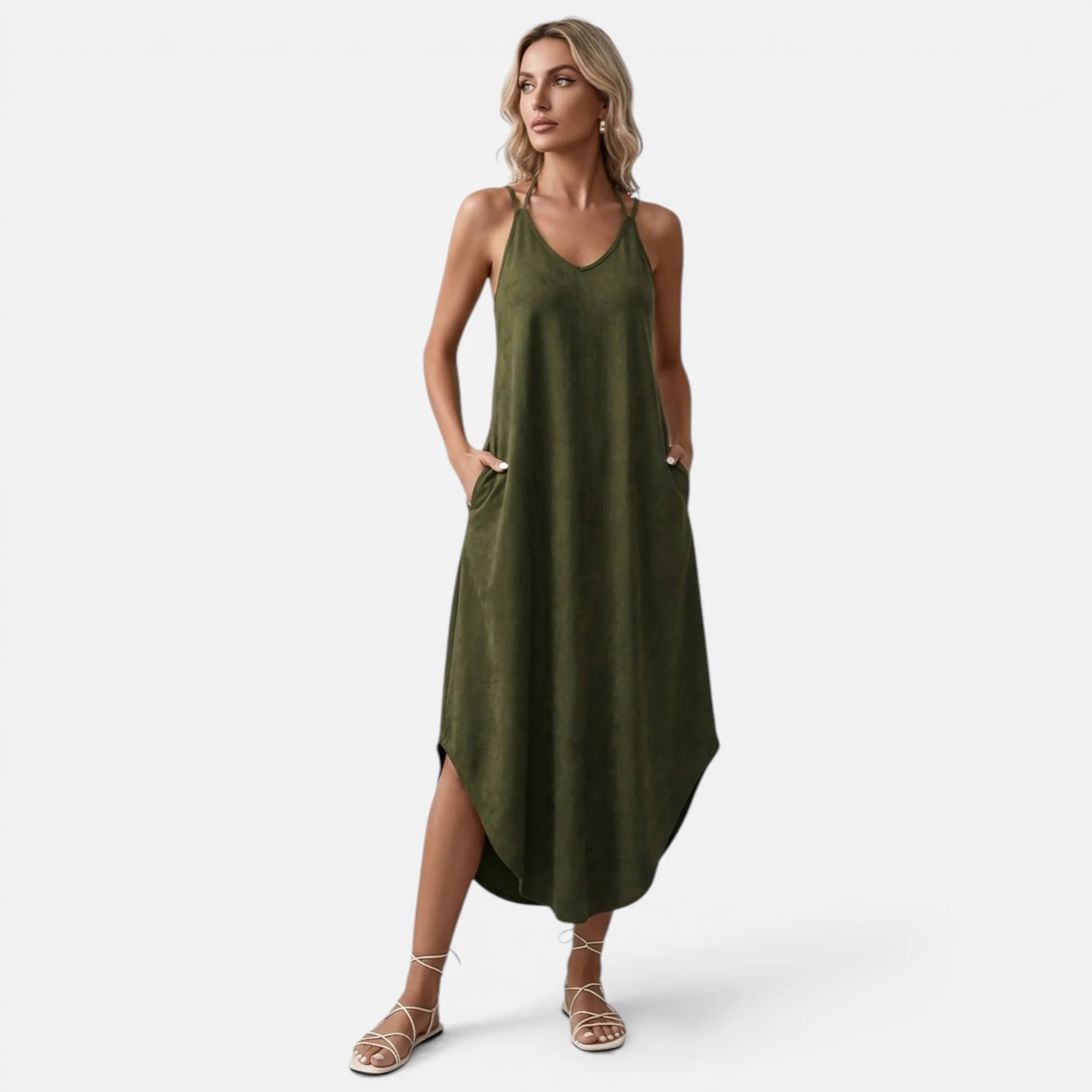 Monvaline | Women’s Loose A-Line Maxi Dress Lightweight Summer Sleeveless