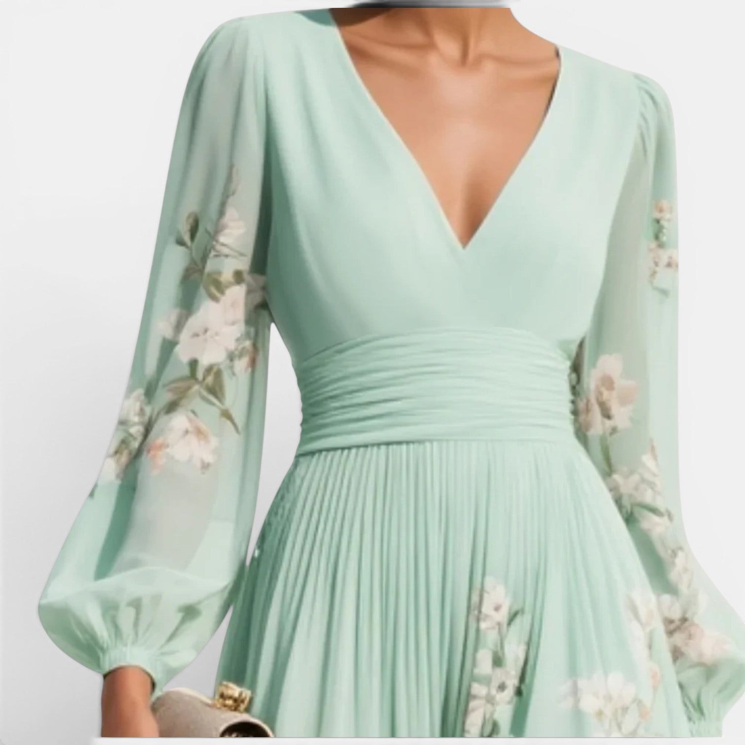 Monvaline | Women’s Floral Chiffon Midi Dress