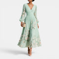 Monvaline | Women’s Floral Chiffon Midi Dress