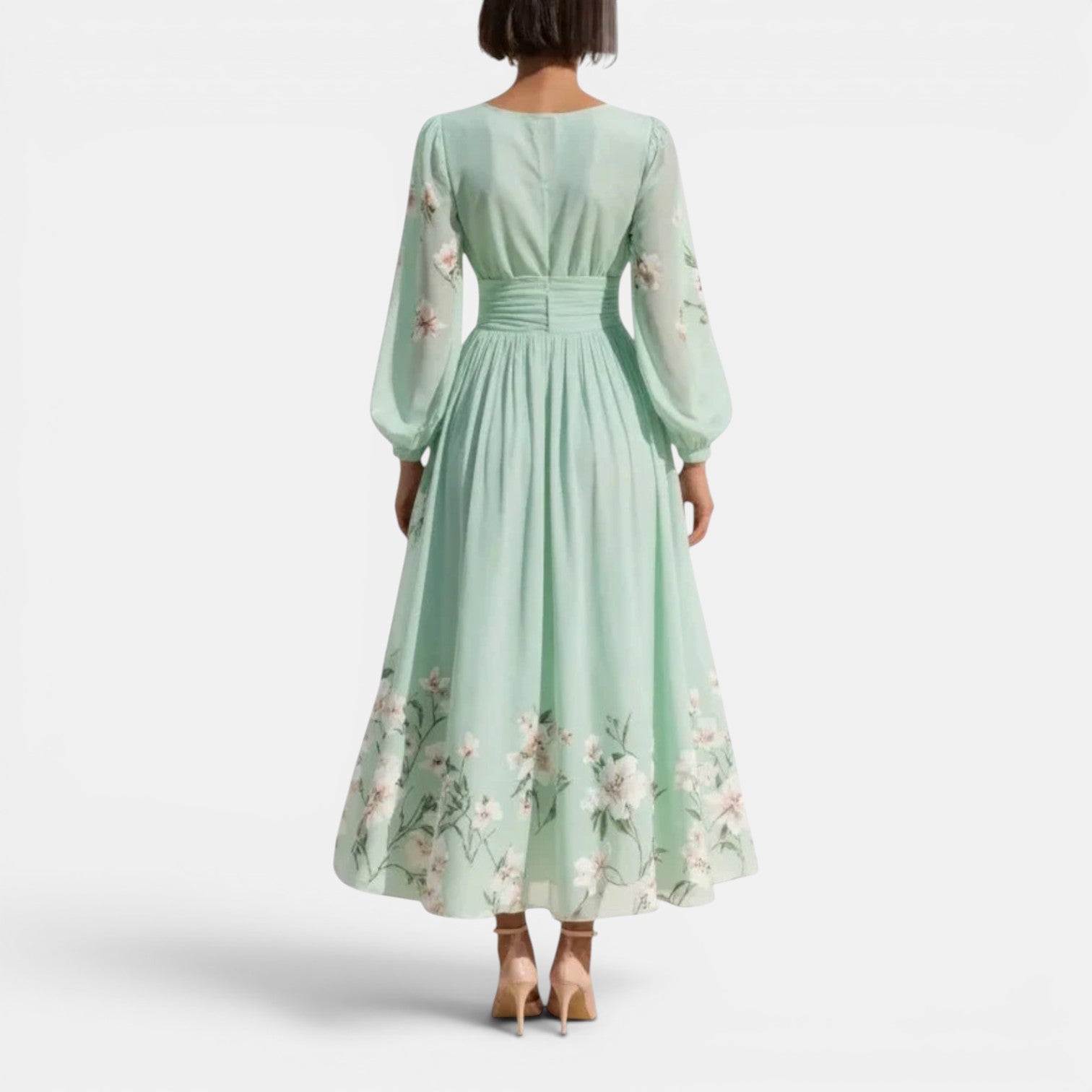 Monvaline | Women’s Floral Chiffon Midi Dress