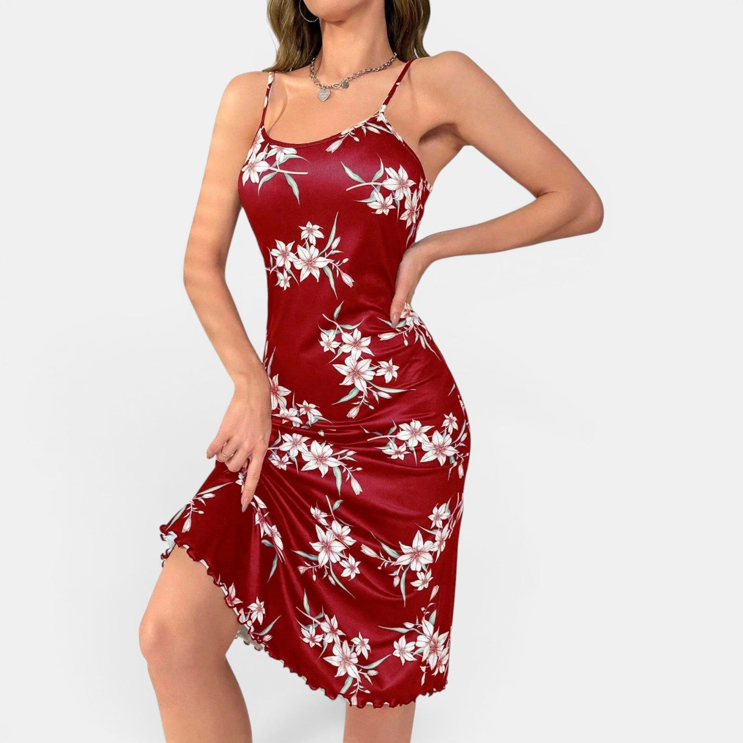 Monvaline | Women’s Floral Midi Dress for Summer Holidays & Resort Wear