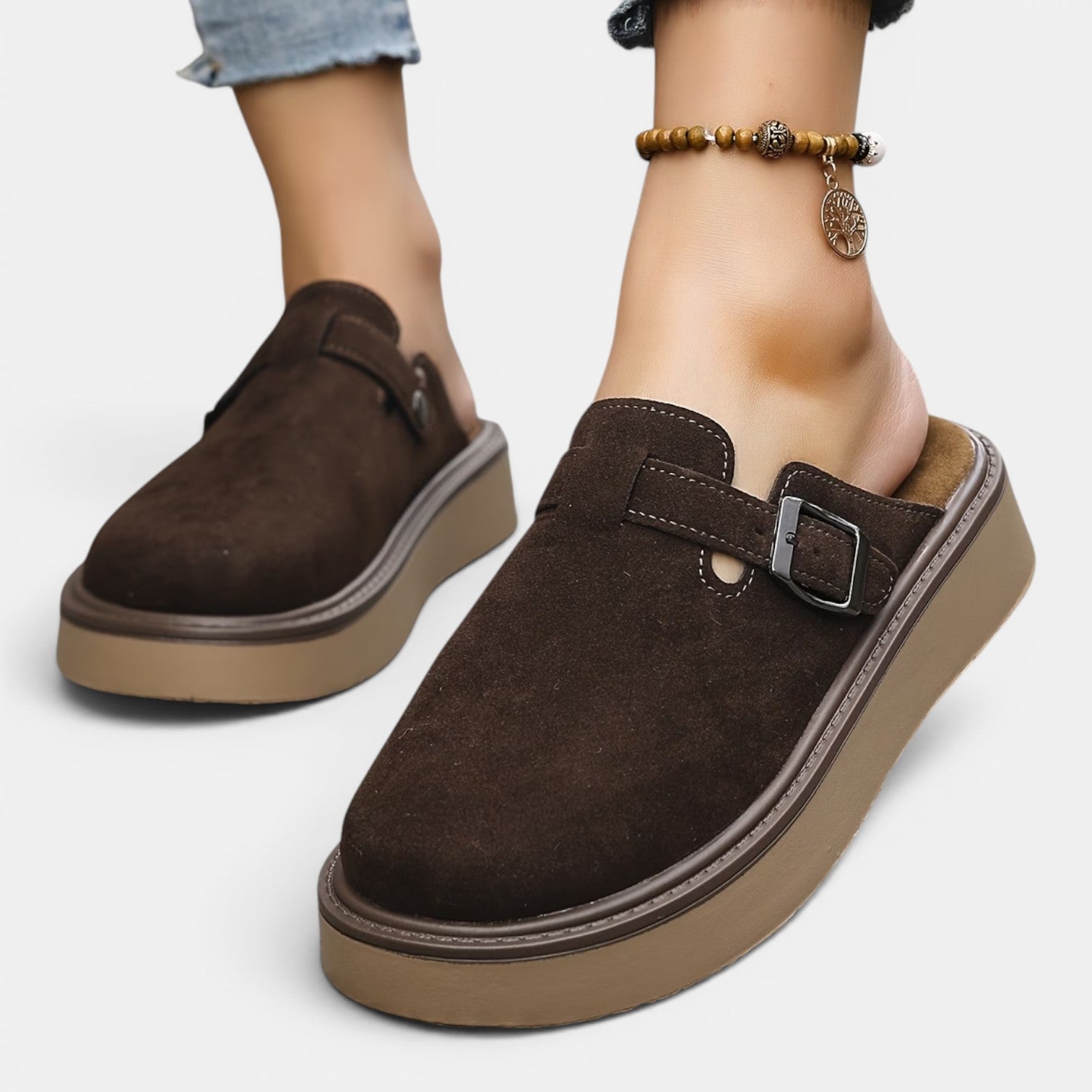 Monvaline | Women's Mule Loafers Comfortable Slip-On Casual Shoes