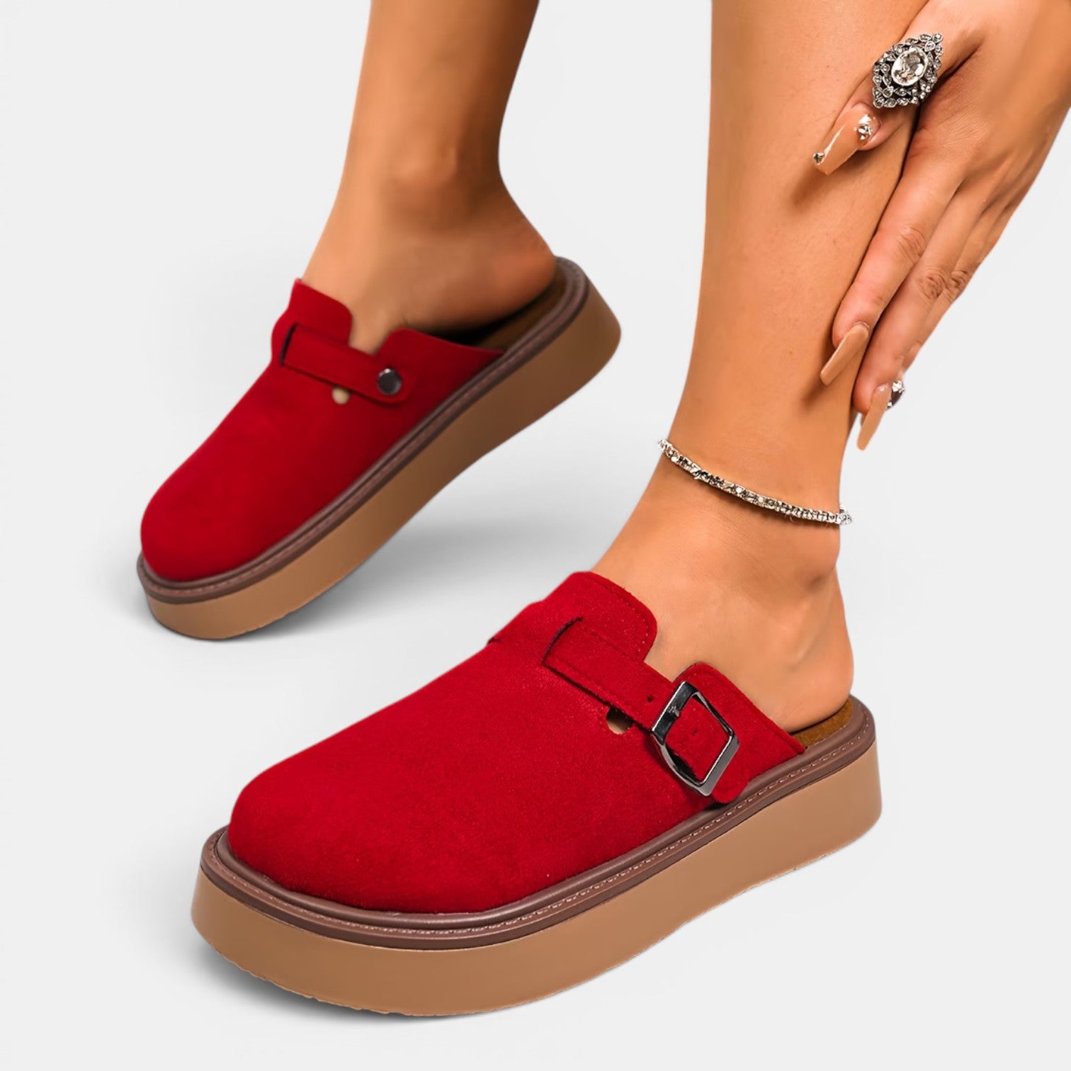 Monvaline | Women's Mule Loafers Comfortable Slip-On Casual Shoes