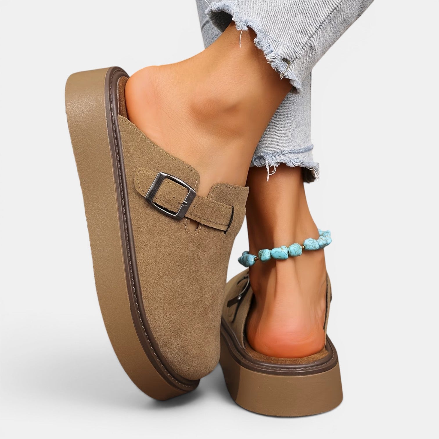 Monvaline | Women's Mule Loafers Comfortable Slip-On Casual Shoes