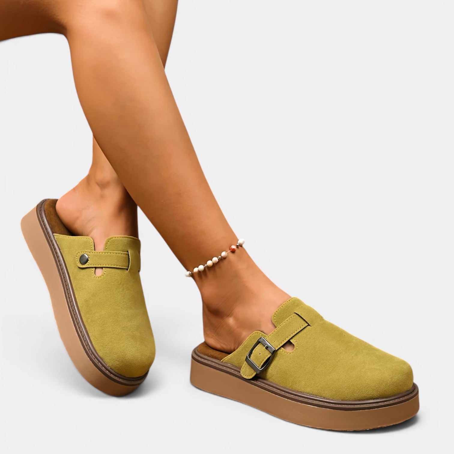 Monvaline | Women's Mule Loafers Comfortable Slip-On Casual Shoes